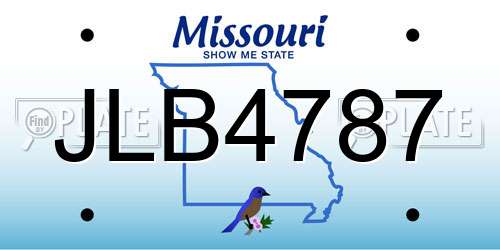 JLB4787 Missouri License Plate
