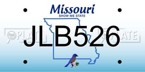 JLB526 Missouri License Plate