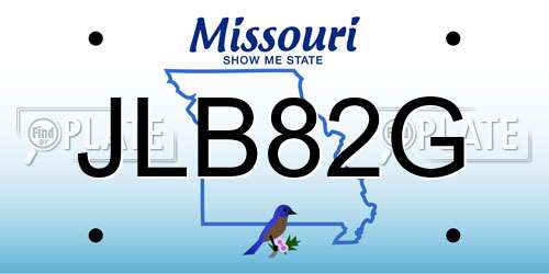 JLB82G Missouri License Plate