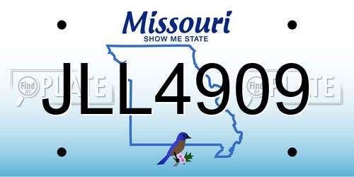 JLL4909 Missouri License Plate