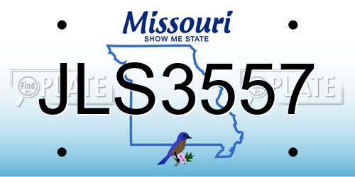 JLS3557 Missouri License Plate