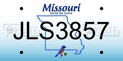 JLS3857 Missouri License Plate