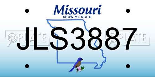 JLS3887 Missouri License Plate