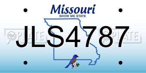 JLS4787 Missouri License Plate