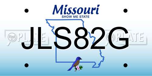 JLS82G Missouri License Plate