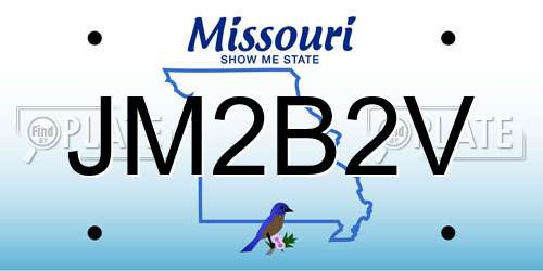 JM2B2V Missouri License Plate