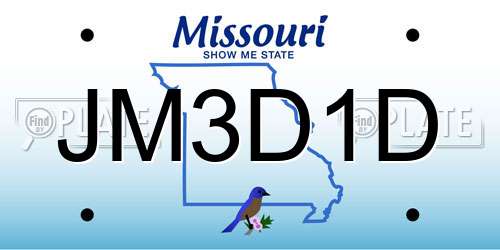 JM3D1D Missouri License Plate