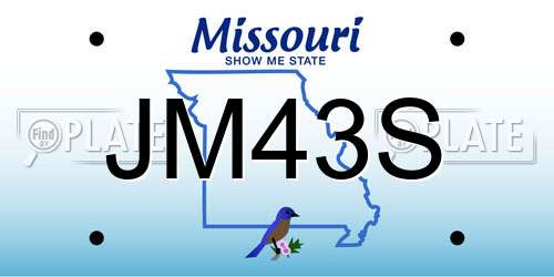 JM43S Missouri License Plate