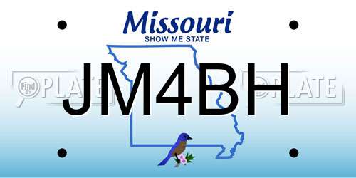 JM4BH Missouri License Plate
