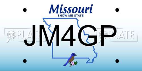 JM4GP Missouri License Plate