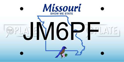 JM6PF Missouri License Plate