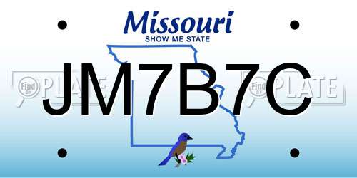 JM7B7C Missouri License Plate