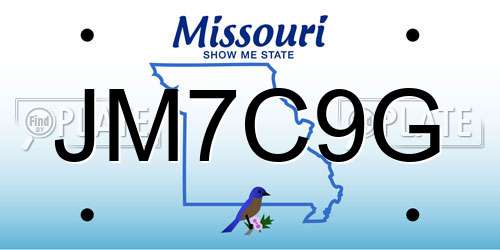 JM7C9G Missouri License Plate