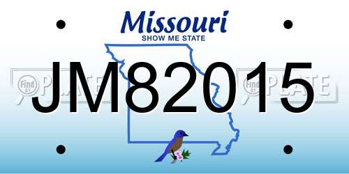 JM82015 Missouri License Plate