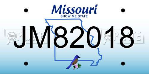 JM82018 Missouri License Plate