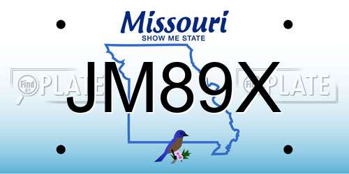 JM89X Missouri License Plate