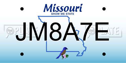 JM8A7E Missouri License Plate