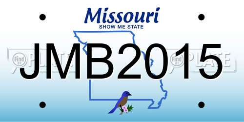 JMB2015 Missouri License Plate