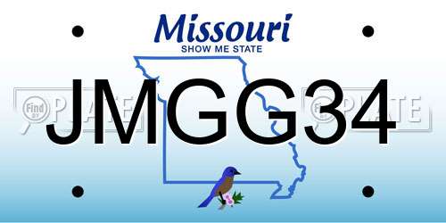 JMGG34 Missouri License Plate