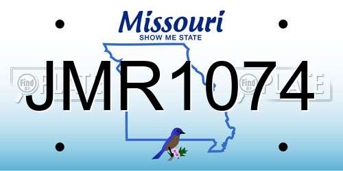 JMR1074 Missouri License Plate