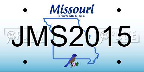 JMS2015 Missouri License Plate