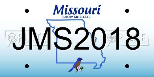 JMS2018 Missouri License Plate