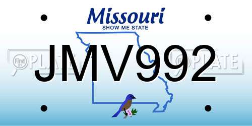 JMV992 Missouri License Plate