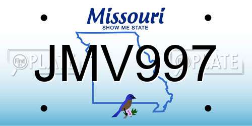 JMV997 Missouri License Plate