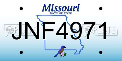JNF4971 Missouri License Plate