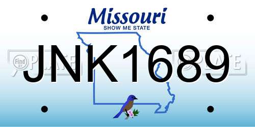 JNK1689 Missouri License Plate