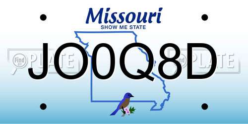 JO0Q8D Missouri License Plate