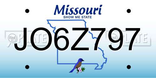 JO6Z797 Missouri License Plate