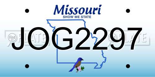 JOG2297 Missouri License Plate