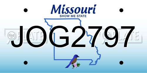 JOG2797 Missouri License Plate