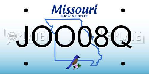 JOO08Q Missouri License Plate