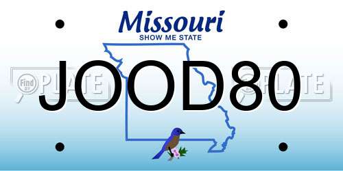 JOOD80 Missouri License Plate