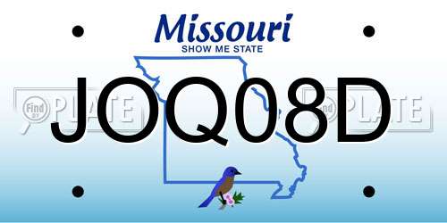 JOQ08D Missouri License Plate