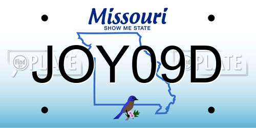 JOY09D Missouri License Plate