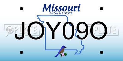 JOY09O Missouri License Plate