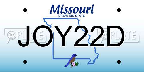 JOY22D Missouri License Plate