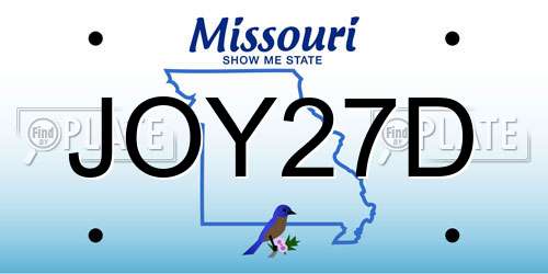 JOY27D Missouri License Plate