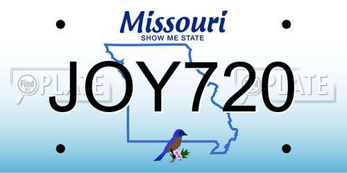 JOY720 Missouri License Plate