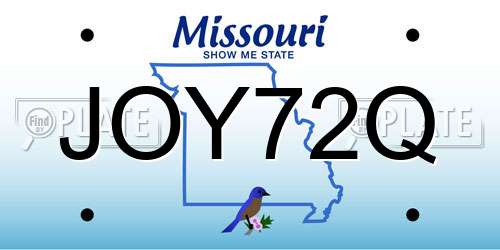 JOY72Q Missouri License Plate