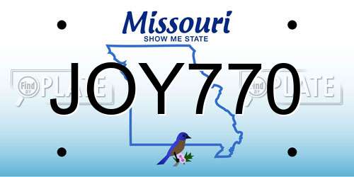 JOY770 Missouri License Plate