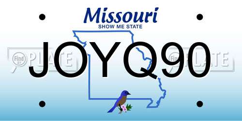 JOYQ90 Missouri License Plate