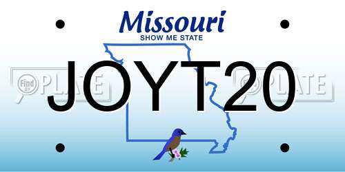 JOYT20 Missouri License Plate