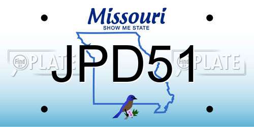 JPD51 Missouri License Plate
