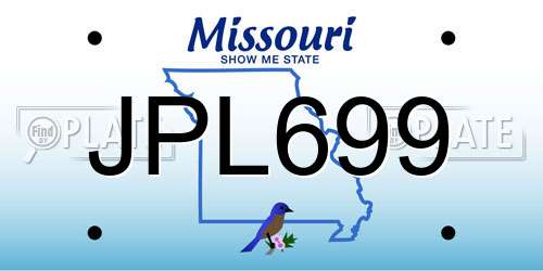 JPL699 Missouri License Plate