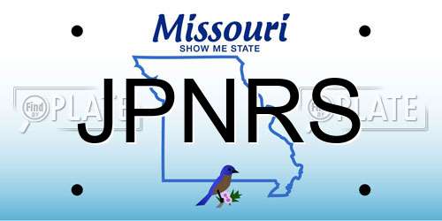 JPNRS Missouri License Plate