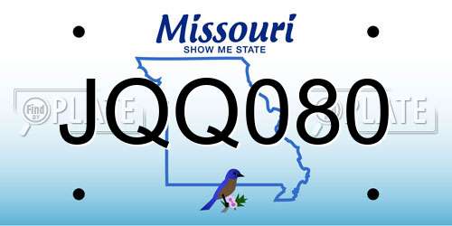 JQQ080 Missouri License Plate